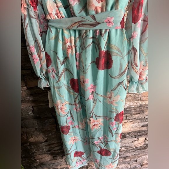 GB Girls Blue and Red Sundress with Bishop Sleeves - Picture 9 of 14